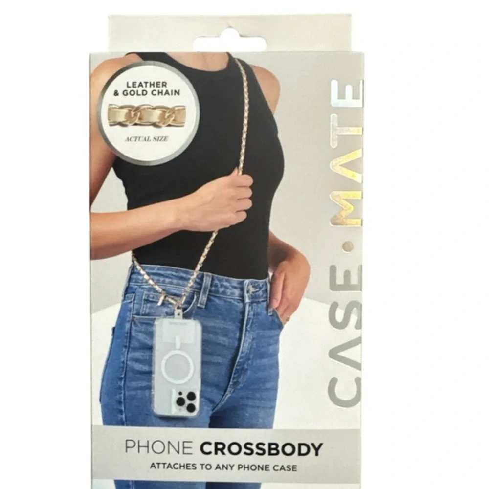 Case-Mate Phone Crossbody with Gold and White Accents